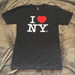 I ❤️ NY t shirt, charcoal gray, embroidered heart